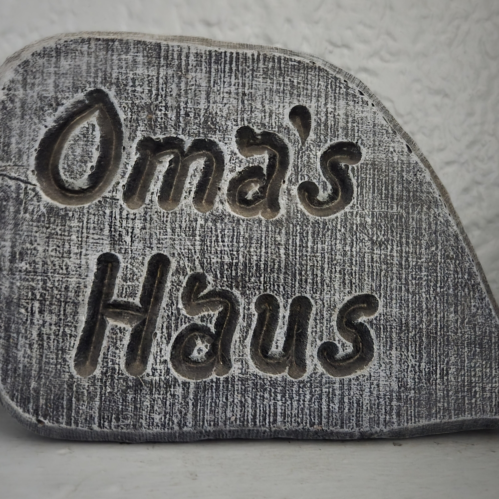 Source Unknown Rustic Sign with Black and White Finish